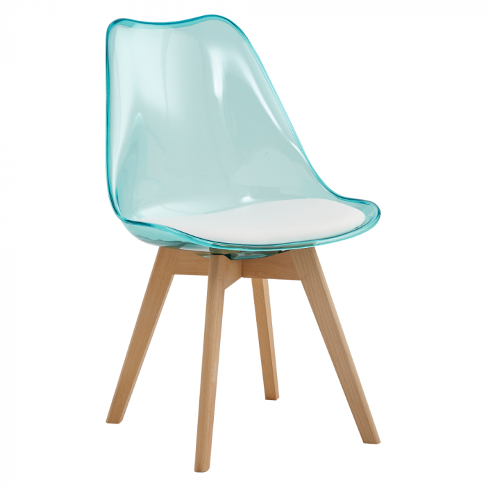 Scaun, verde transparent, acrilic/piele ecologică/fag, BALI 2 NEW [1]
