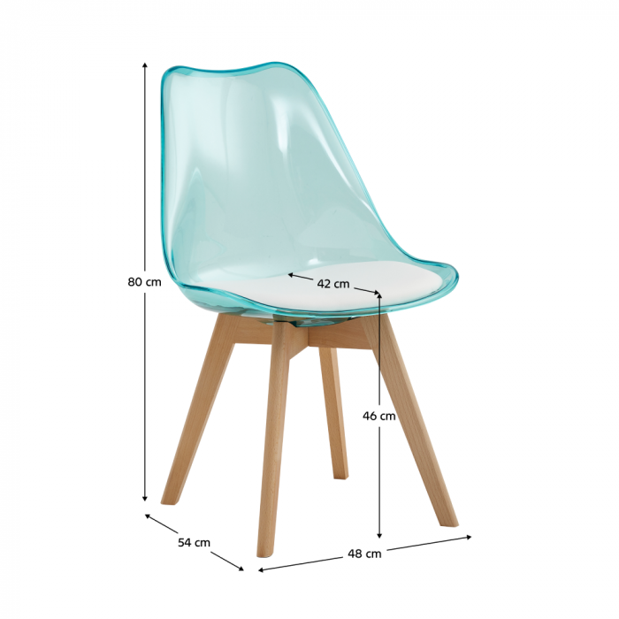 Scaun, verde transparent, acrilic/piele ecologică/fag, BALI 2 NEW [6]