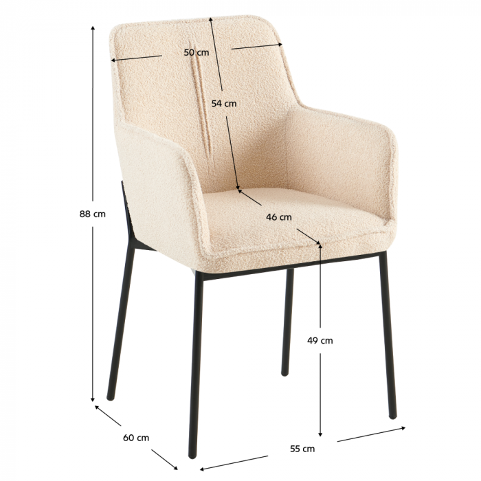 Scaunul de design, bej/negru, REMOND [3]