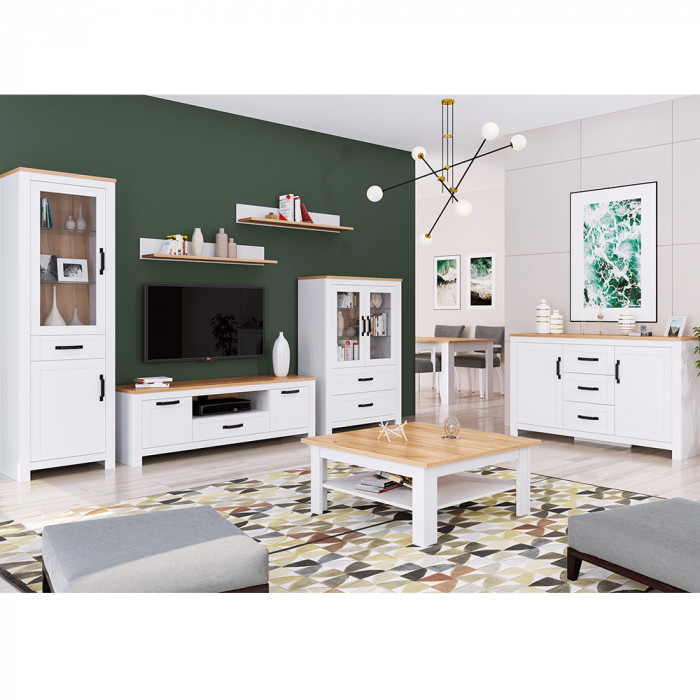 Scrin, alb alba / stejar craft auriu, LANZETTE E [4]