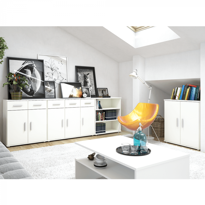 Comoda 2 sertare 2 usi , alb, 70,6x35x79,5 cm [2]