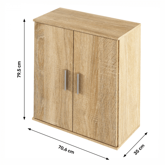 Comoda 2 usi , stejar sonoma, canturi abs,  70,6x35x79,5 cm [2]