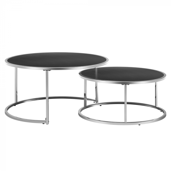 Set 2 mese de cafea, argintiu/negru, moderne, pentru living , hol , spatii comerciale [1]