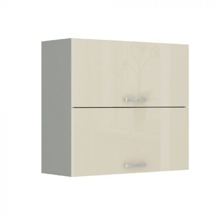 Set Bucatarie 260 cm, mdf crem extralucios/pal gri, usi si sertare cu inchidere silentioasa, Bortis Impex [6]