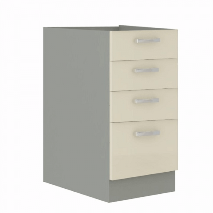 Set Bucatarie 260 cm, mdf crem extralucios/pal gri, usi si sertare cu inchidere silentioasa, Bortis Impex [5]