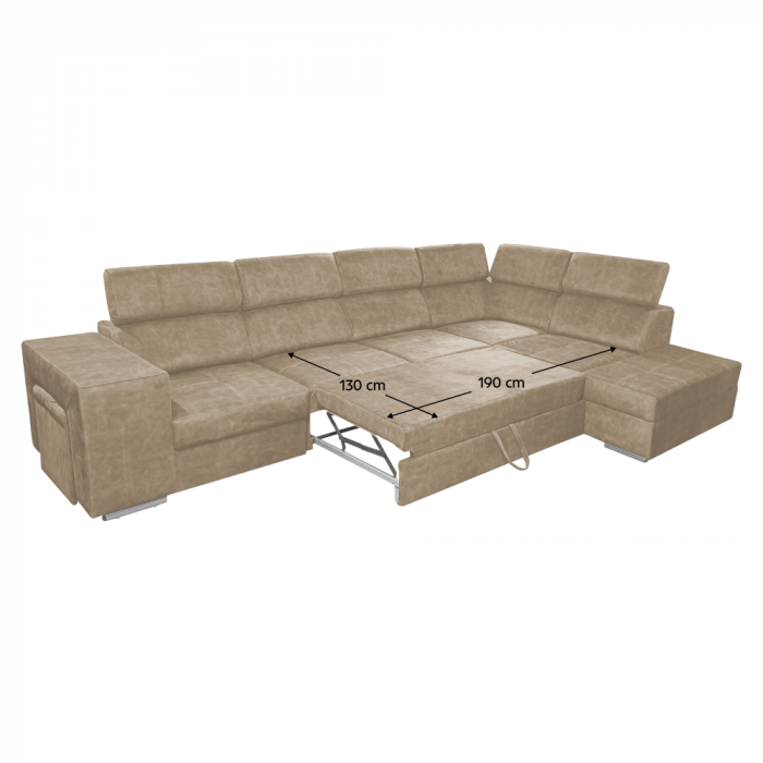 Set canapea, bej, pe dreapta, MALAGA BIG [7]