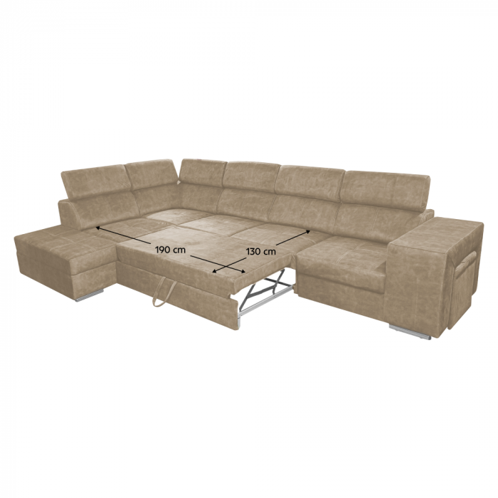Set canapea, bej, pe stânga, MALAGA BIG [7]