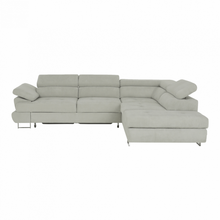 Set canapea cu spaţiu de depozitare, gri deschis, material textil, dreapta, BUTON R [4]