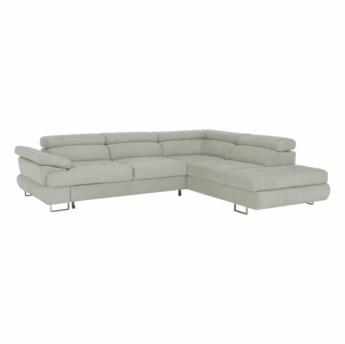 Set canapea cu spaţiu de depozitare, gri deschis, material textil, dreapta, BUTON R [1]
