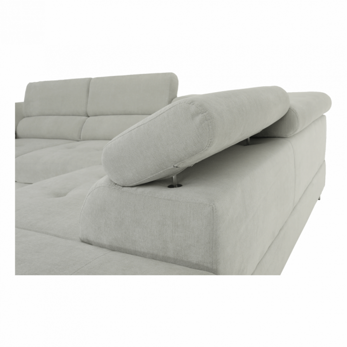 Set canapea cu spaţiu de depozitare, gri deschis, material textil, dreapta, BUTON R [20]