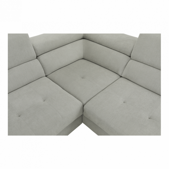 Set canapea cu spaţiu de depozitare, gri deschis, material textil, dreapta, BUTON R [17]