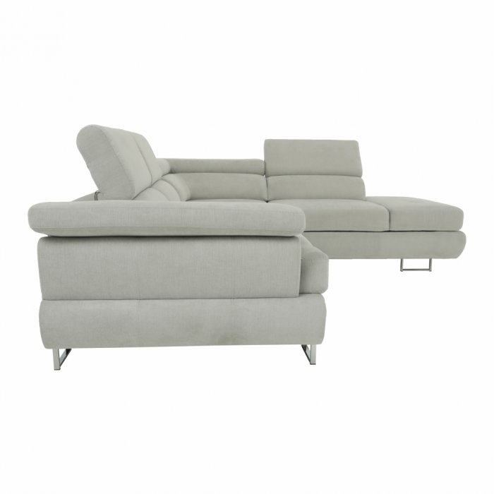 Set canapea cu spaţiu de depozitare, gri deschis, material textil, dreapta, BUTON R [13]