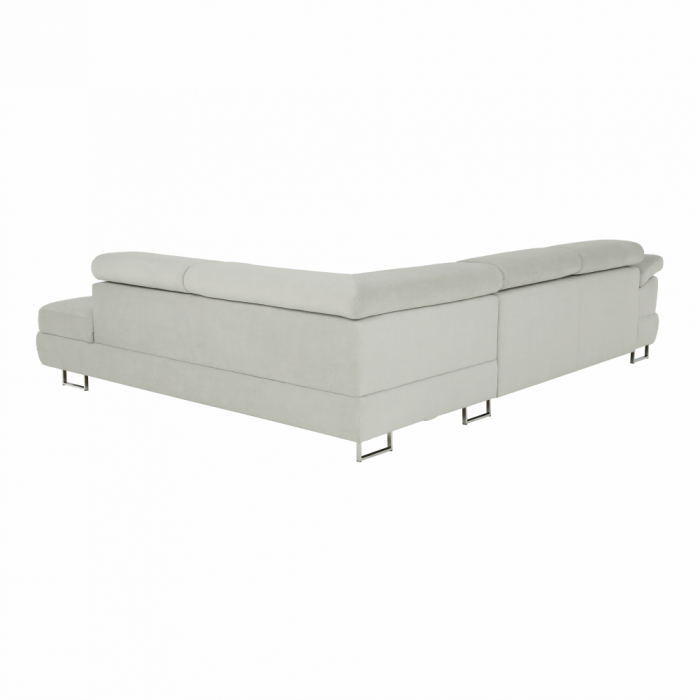 Set canapea cu spaţiu de depozitare, gri deschis, material textil, dreapta, BUTON R [5]