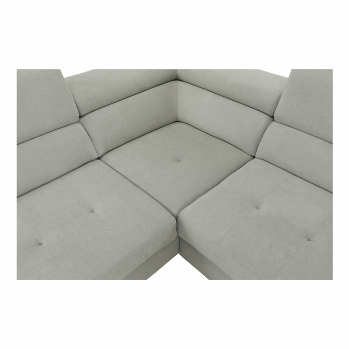 Set canapea cu spaţiu de depozitare, gri deschis, material textil, stânga, BUTON R [26]