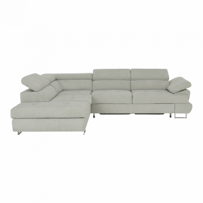 Set canapea cu spaţiu de depozitare, gri deschis, material textil, stânga, BUTON R [14]