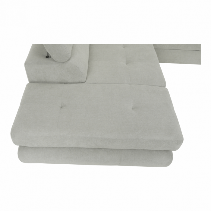 Set canapea cu spaţiu de depozitare, gri deschis, material textil, stânga, BUTON R [25]