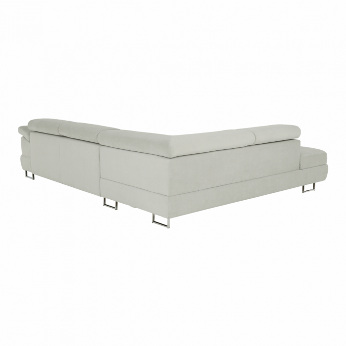 Set canapea cu spaţiu de depozitare, gri deschis, material textil, stânga, BUTON R [13]