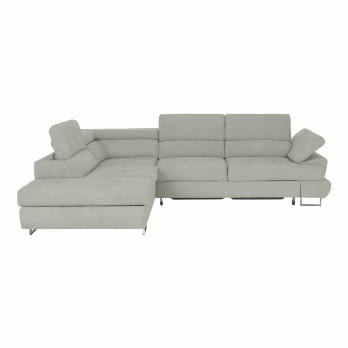 Set canapea cu spaţiu de depozitare, gri deschis, material textil, stânga, BUTON R [15]