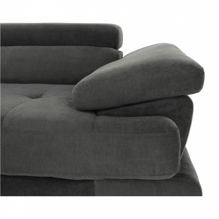 Set canapea cu spaţiu de depozitare, gri, material textil, stânga, BUTON R [17]