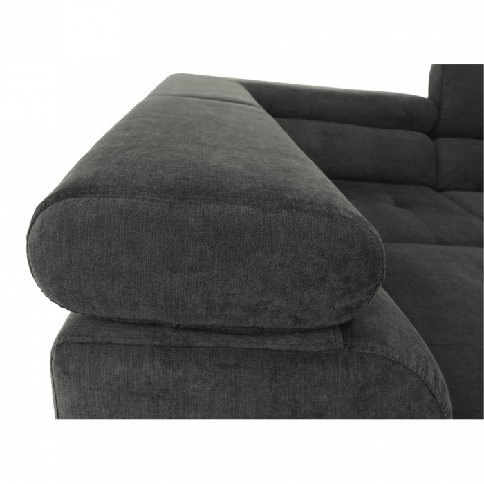Set canapea cu spaţiu de depozitare, gri, material textil, stânga, BUTON R [18]