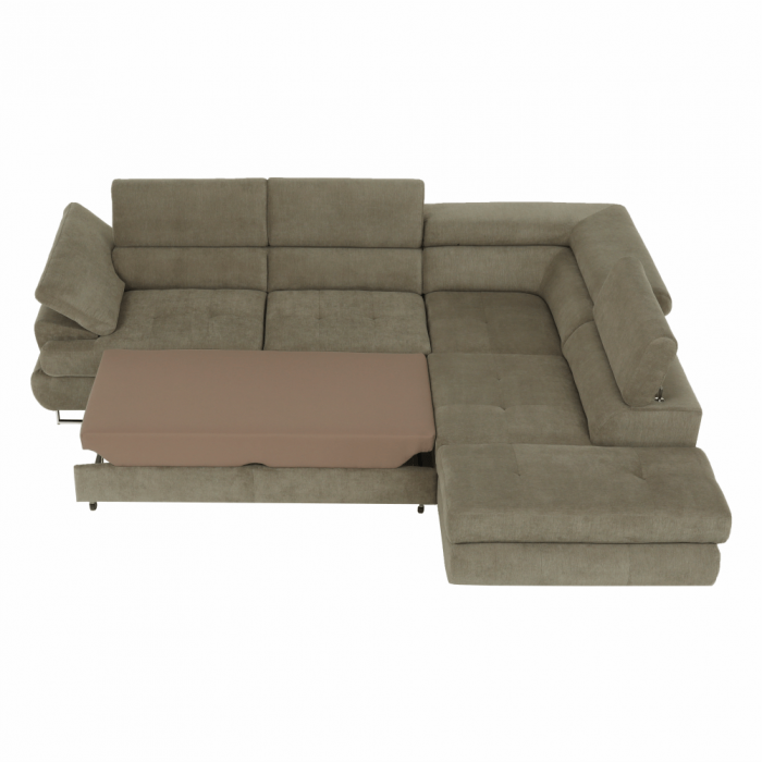 Set canapea cu spaţiu de depozitare, maro deschis melanj, material textil, dreapta, BUTON R [4]