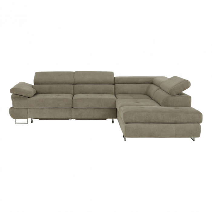 Set canapea cu spaţiu de depozitare, maro deschis melanj, material textil, dreapta, BUTON R [9]