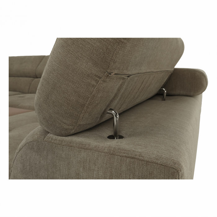 Set canapea cu spaţiu de depozitare, maro deschis melanj, material textil, dreapta, BUTON R [17]