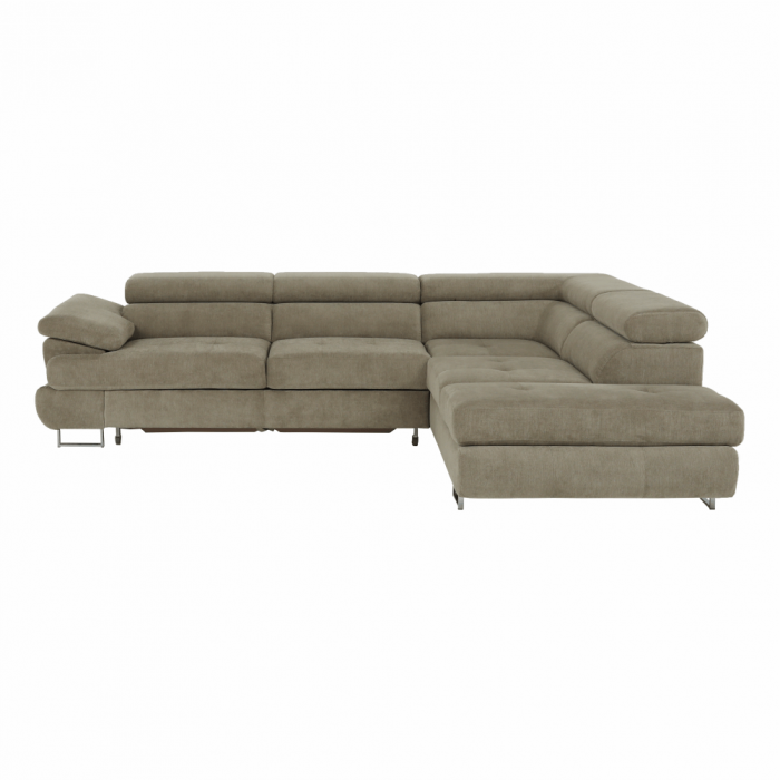 Set canapea cu spaţiu de depozitare, maro deschis melanj, material textil, dreapta, BUTON R [10]
