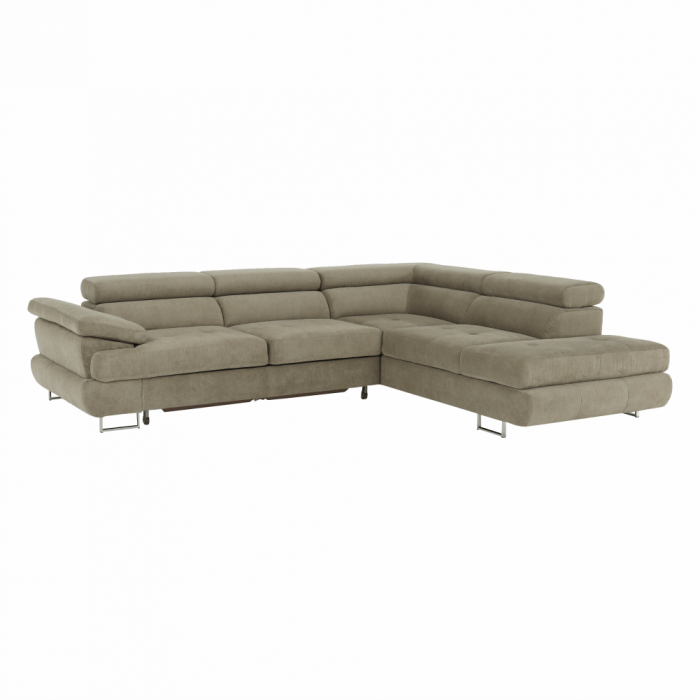 Set canapea cu spaţiu de depozitare, maro deschis melanj, material textil, dreapta, BUTON R [1]