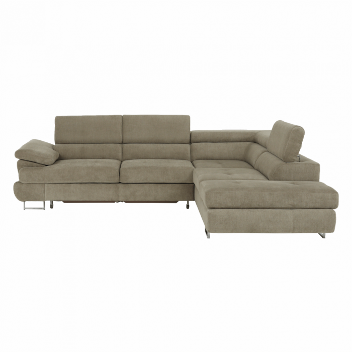 Set canapea cu spaţiu de depozitare, maro deschis melanj, material textil, dreapta, BUTON R [8]