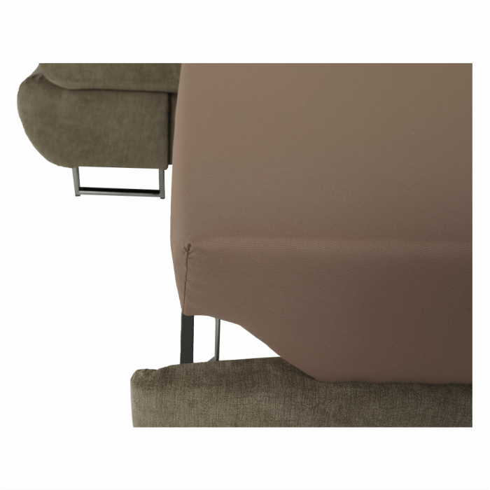 Set canapea cu spaţiu de depozitare, maro deschis melanj, material textil, dreapta, BUTON R [20]