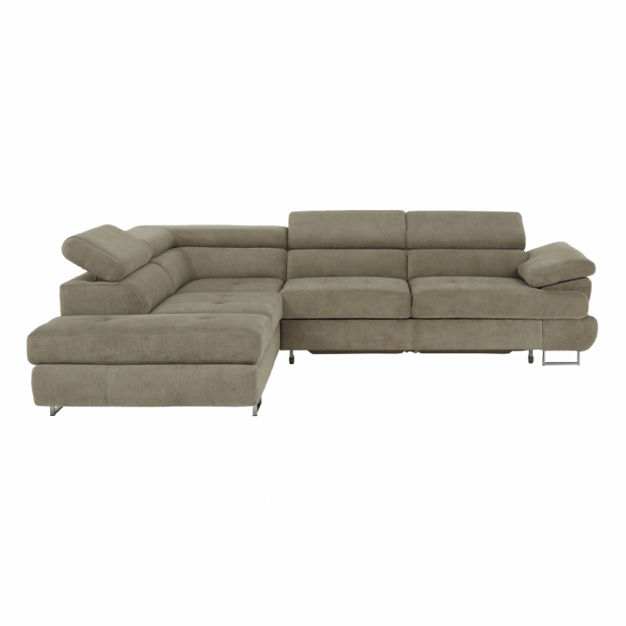 Set canapea cu spaţiu de depozitare, maro deschis melanj, material textil, stânga, BUTON R [15]