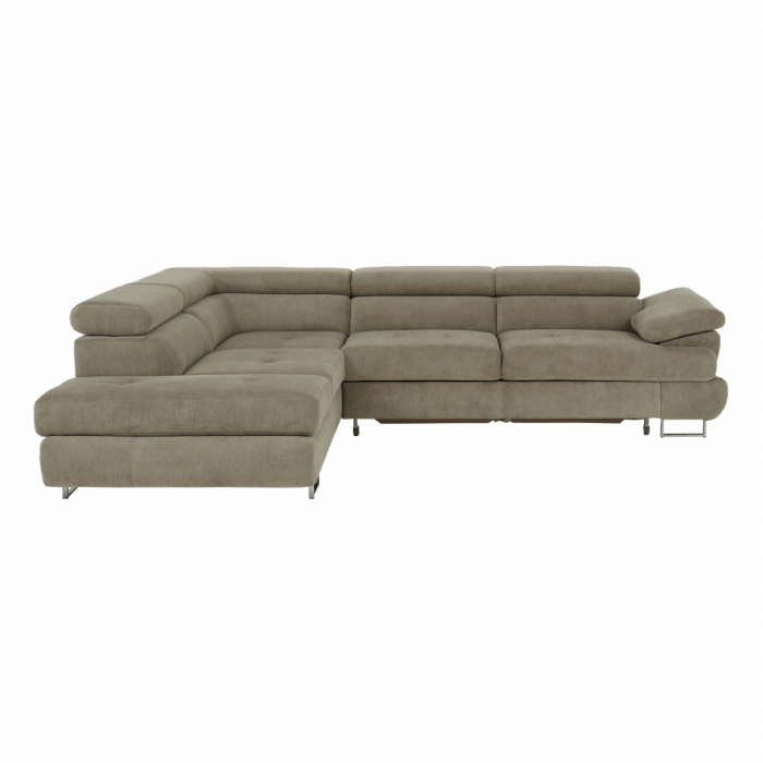 Set canapea cu spaţiu de depozitare, maro deschis melanj, material textil, stânga, BUTON R [16]