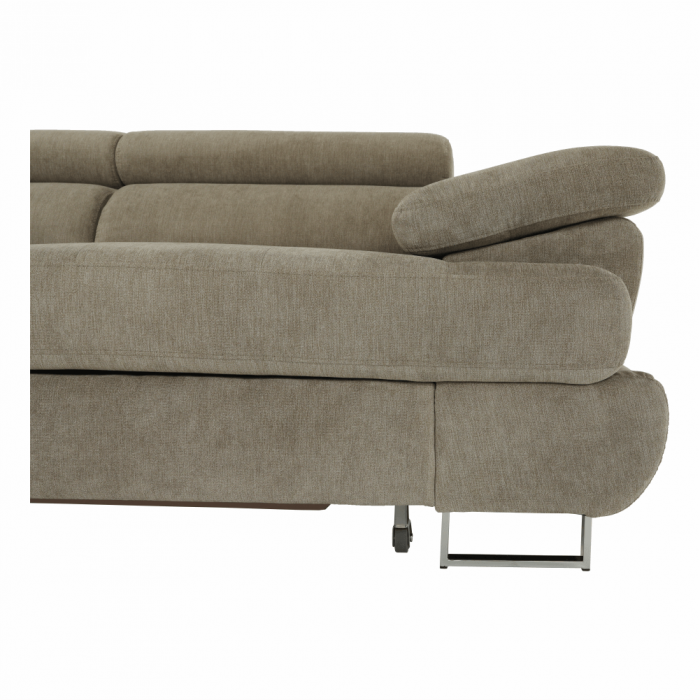 Set canapea cu spaţiu de depozitare, maro deschis melanj, material textil, stânga, BUTON R [9]