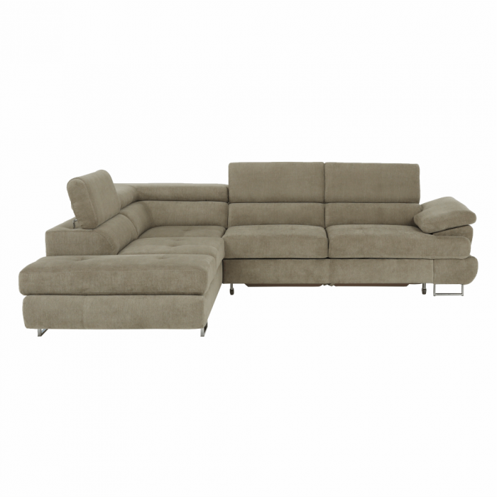 Set canapea cu spaţiu de depozitare, maro deschis melanj, material textil, stânga, BUTON R [14]