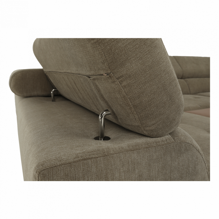 Set canapea cu spaţiu de depozitare, maro deschis melanj, material textil, stânga, BUTON R [5]