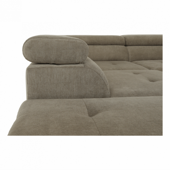Set canapea cu spaţiu de depozitare, maro deschis melanj, material textil, stânga, BUTON R [10]