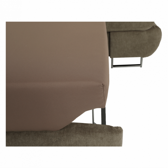 Set canapea cu spaţiu de depozitare, maro deschis melanj, material textil, stânga, BUTON R [7]