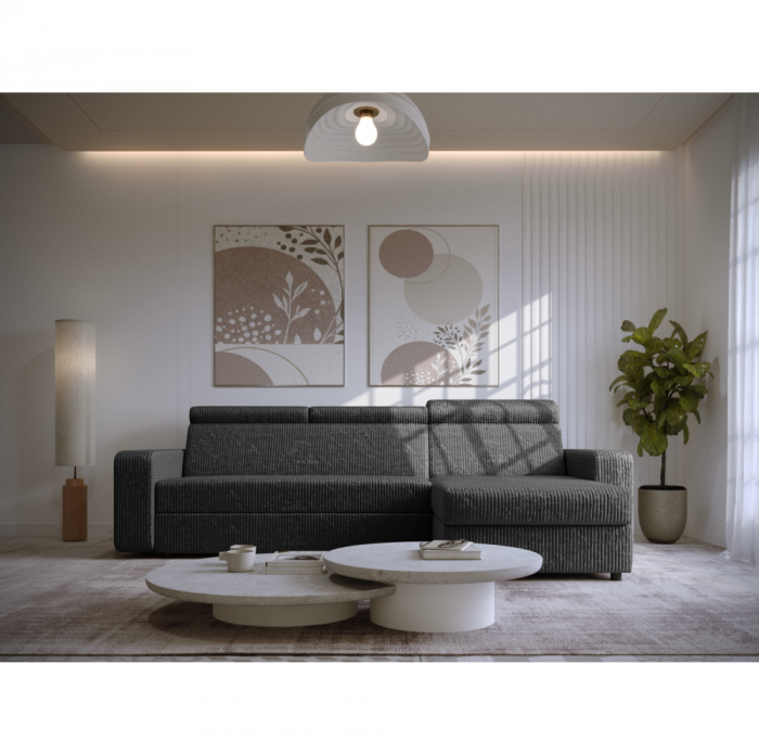 Set canapea de colţ, gri, pe dreapta, MORA ROH [4]