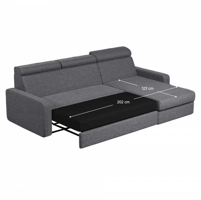 Set canapea de colţ, gri, pe dreapta, MORA ROH [3]
