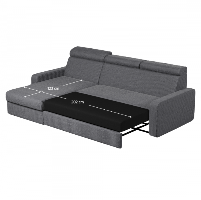 Set canapea de colţ, gri, pe stânga, MORA ROH [4]
