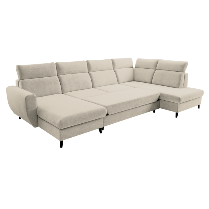 Set canapea extensibilă, bej, pe stânga, ROTTO ROH U [3]
