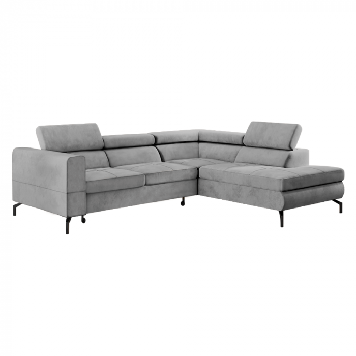 Set canapea extensibilă, gri, dreapta, BALTIK ROH [1]