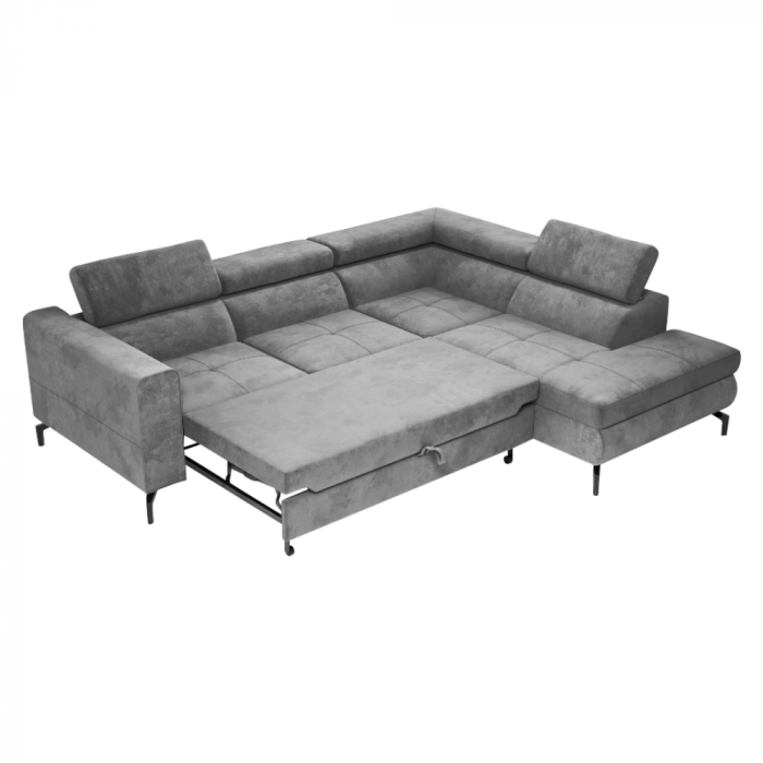 Set canapea extensibilă, gri, dreapta, BALTIK ROH [5]