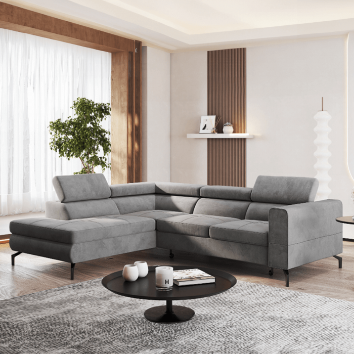 Set canapea extensibilă, gri, stânga, BALTIK ROH [8]
