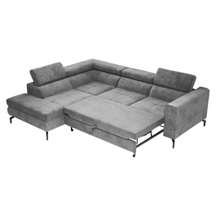 Set canapea extensibilă, gri, stânga, BALTIK ROH [6]