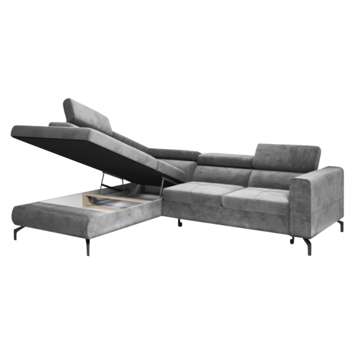Set canapea extensibilă, gri, stânga, BALTIK ROH [7]