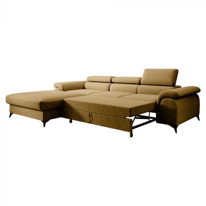 Set canapea extensibilă HORTY ROH, stânga, în culoarea muştarului [3]