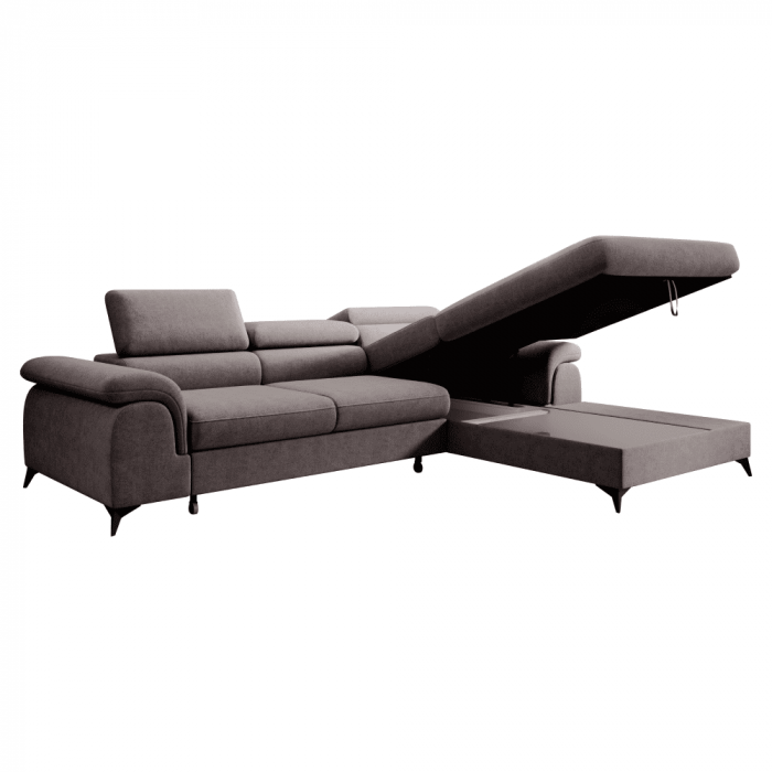 Set canapea extensibilă, maro, dreapta, HORTY ROH [4]