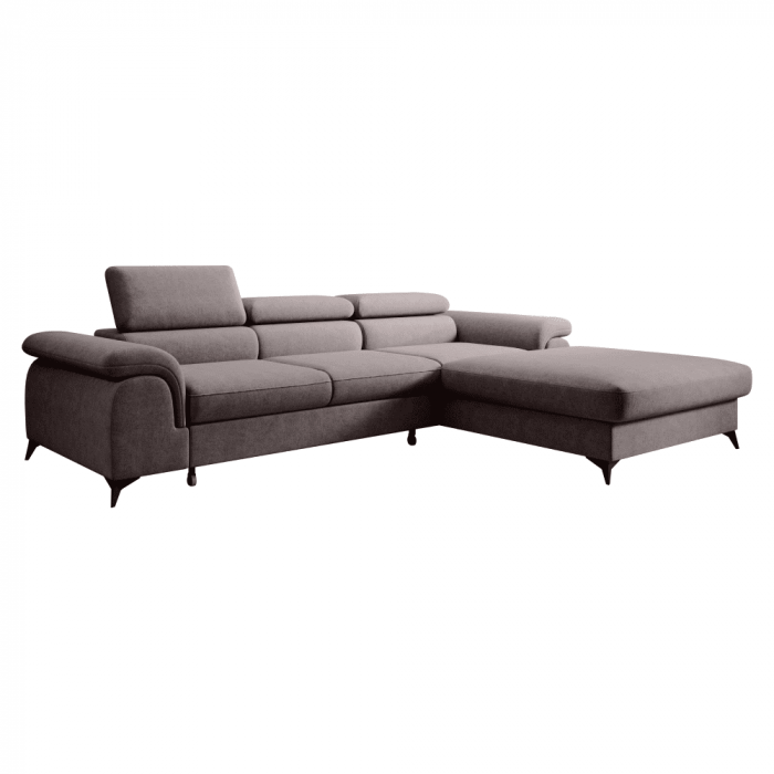 Set canapea extensibilă, maro, dreapta, HORTY ROH [1]